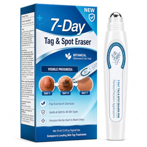 AOKEP 7 Day Spot and Tag Remover Pen with Salicylic Acid 0.5% Gel, Wart Remover & Wart Removal Topical Applicator, Precision Rollerball Design for External Use (0.52 fl oz)