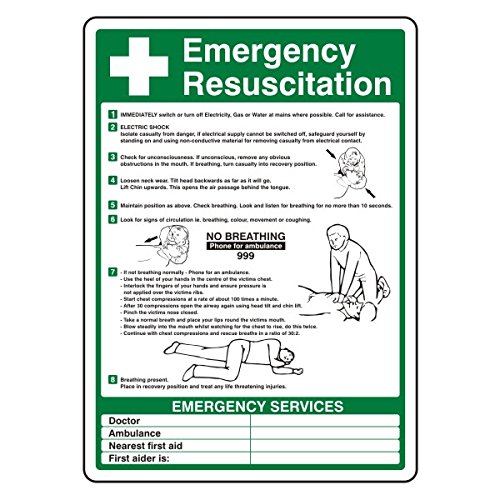 Lasting Impressions (Signs) Limited 200Mmx300mm Emergency Resuscitation Sign Rigid Plastic