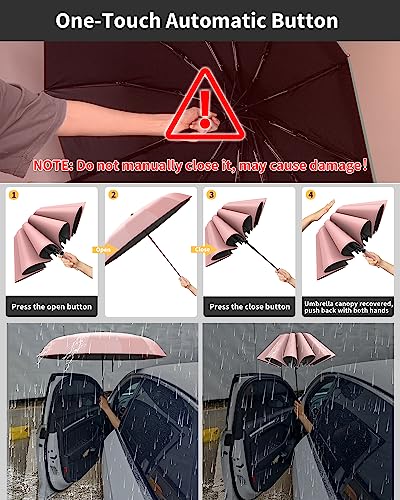 Image of ANYCHO Umbrella for Men, 23 Inch UV Coated Umbrella for Rain with Auto Open and Close, 3 Folding Winndproof for Travel, Portable Size for Men, Women, Girls, Boys