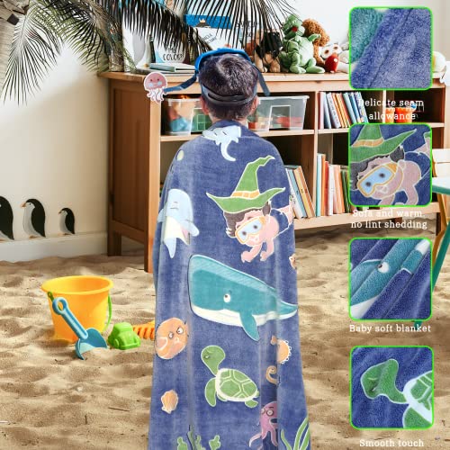 Image of Gitrat Fleece Blanket Throw Blue Toddler Boy Blankets Soft Plush Throw Blankets for Kids 50 inchx60 inch