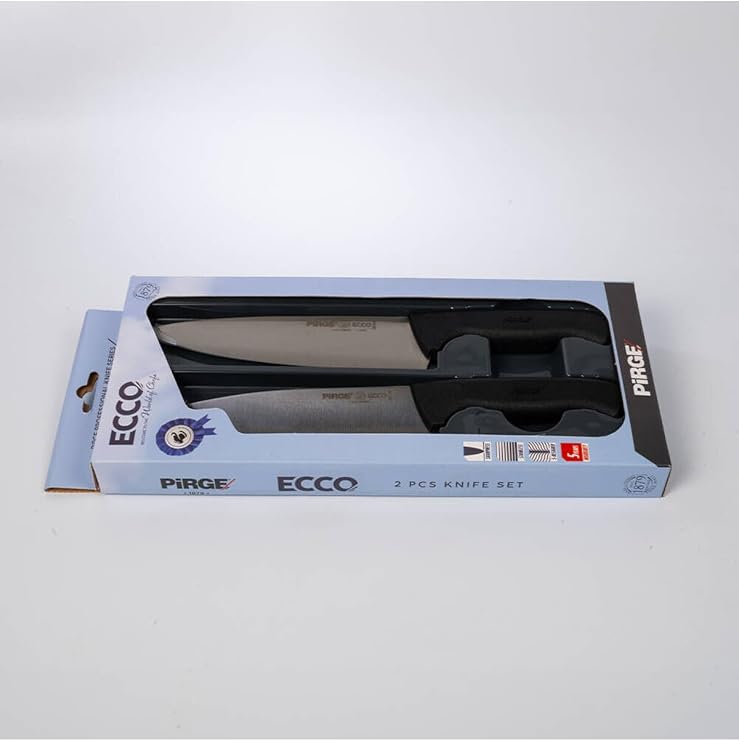Pirge Siyah Saplı Ecco Şef Çiftler Bıçak Seti 16 Cm Ve 19 Cm 35141