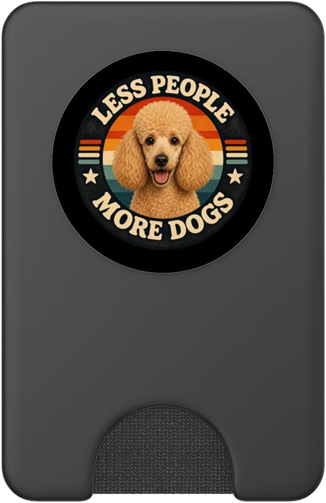 Funny Poodle Dog Dad Tee for Dog Mom Pet Lover Retro Mens PopSockets PopWallet for MagSafe image 2