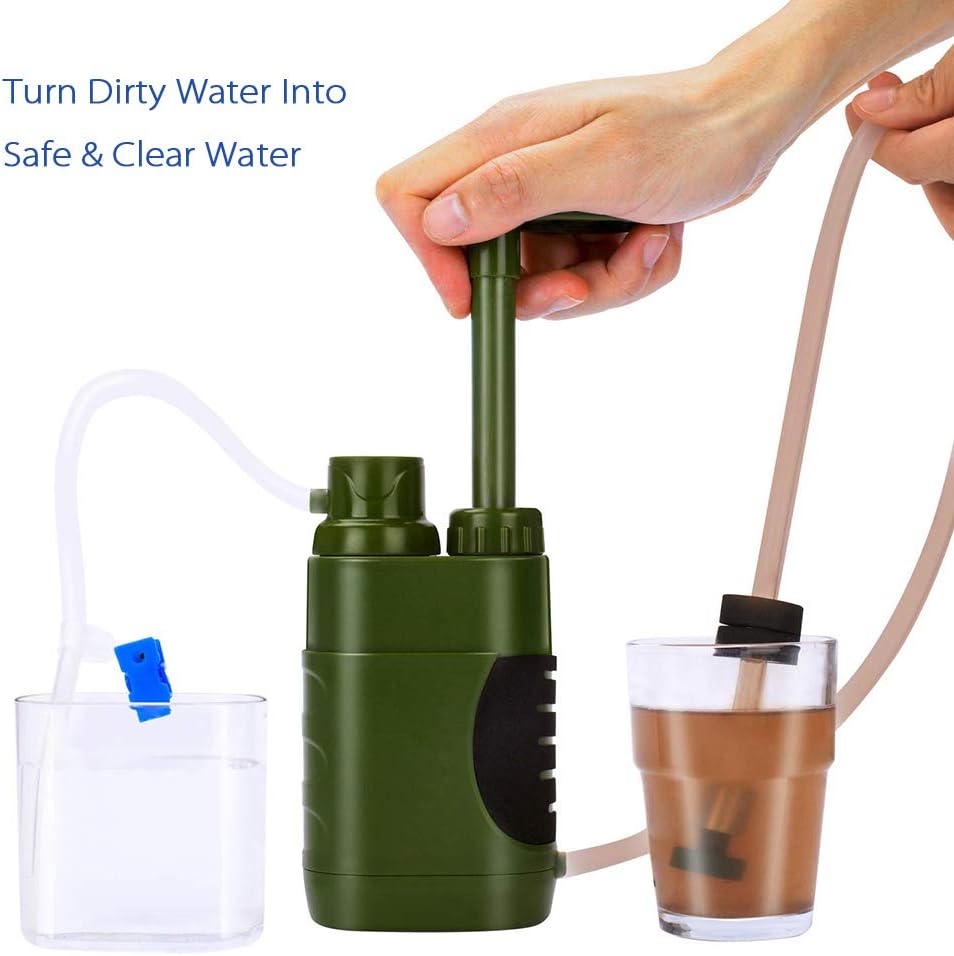 Lixada Water Purifier Pump with 3000L Filtration 0.01 Micron Water Filter,Portable Outdoor Water Purifier for Hiking, Camping,Travel,Hiking and Emergency : Sports & Outdoors
