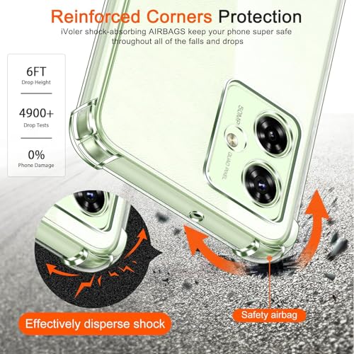 Image of Lustree Motorola G54 / G64 Back Cover Transparent Case | Clear TPU Shockproof Case with Four Corner Protection & Raised Camera Guard | Slim Protective Cover for Moto G54 / G64