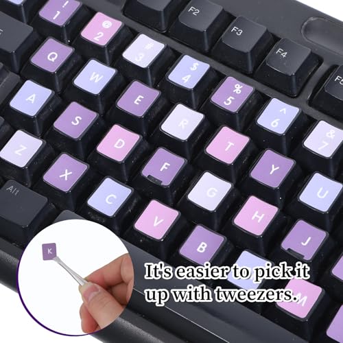 2 unidades de stickers para teclado inglés morado miniatura 5
