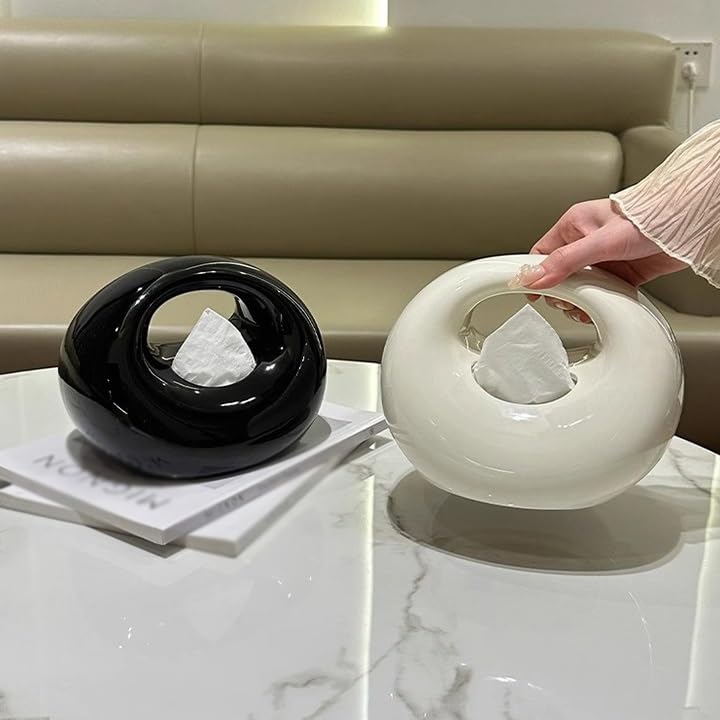 Uchwyt na chusteczki, Ceramiczne pudełko na papier do salonu, stolik kawowy, herbaty, chusteczki(Brown)