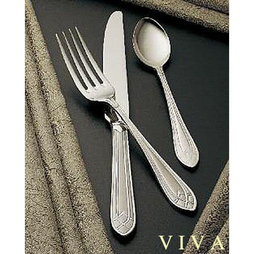 Bon Chef S1407 Viva 18/8 Stainless Steel Salad / Dessert Fork - Dozen #TOP1