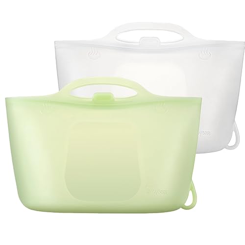 Bolsas esterilizadoras de silicona para botellas de viaje, bolsas esterilizadoras de vapor para microondas para biberones, sacaleches y chupetes,