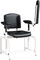 Vista 5 de Cómoda silla de dibujo de laboratorio para spa de laboratorio y sala de tratamiento (negro)