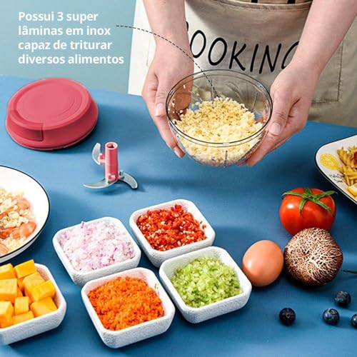 Processador de Alimentos Mini Processador Moedor Manual Triturador de Alimentos Mixer de Alimento Ma