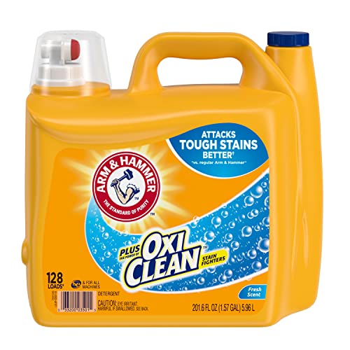 Arm & Hammer Plus Oxiclean Laundry Detergent, 5 In 1 Laundry Stain Remover, Fresh Scent Liquid Laundry Detergent, 201.6 Fl Oz Bottle #TOP20
