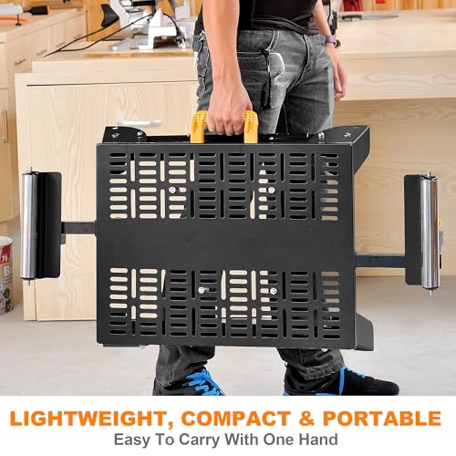 Universal Miter Saw Stand with Grid Tabletop 300 lbs Load Capacity 6-Level Height Adjustment Table Saw Stand WK-MS046