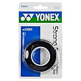 yonex titanium pro 50 extrem griffig Yonex AC 135 Strong Griffband (3er Pack) Black für Tennis, Squash und Badminton