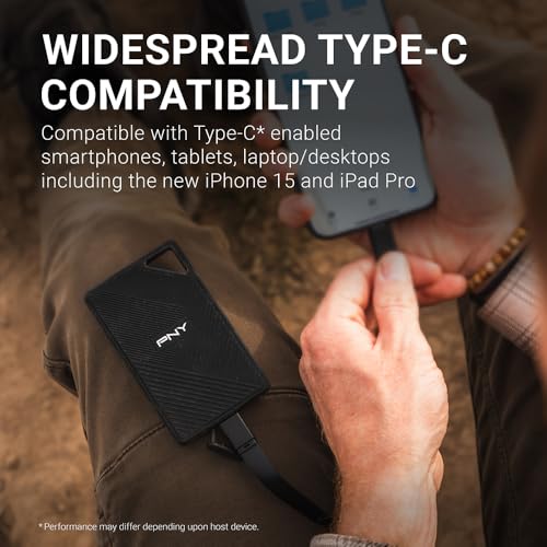 Image of PNY RP60 2TB Portable SSD - Up to 2000MB /s, USB-C, USB 3.2 Gen2x2 - Rugged, IP65 Rated, Water /Dust /Drop Resistant - For Photos, Videos, Gaming and more - External Solid-State Drive - PSD0CS3060-2TB-RB