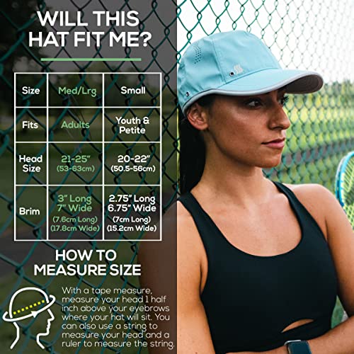 Saaka Featherlight Sports Hat. Lightweight, Quick Drying. Running, Tennis & Golf Cap For Women & Girls (M, Light Blue) #TOP3