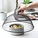 Tende da Copertura per Alimenti, Copri in Reti Alimenti Anti-Fly in Metallo Tondo Copertura Cibo Riutilizzabile all Aperto, Copri Cibo Mosche, Coprivivande in Rete Copertura, Nero/30 x 13.5cm