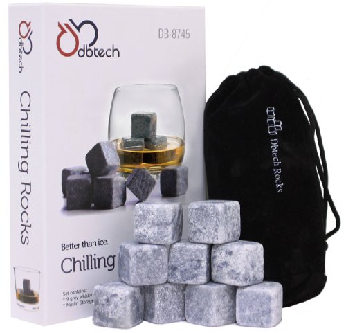 DB-Tech Whisky Chilling Rocks Gift Set,Grey - Set of 9