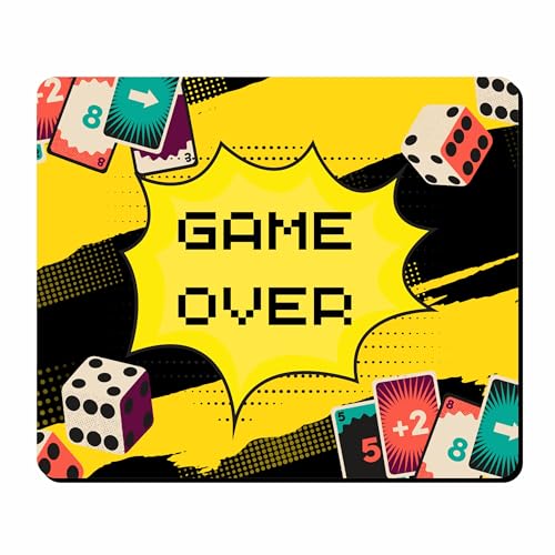 Image of My Print Shop Gaming Mouse Pad 9 x 7.5 Inch - Game Over Design Desk Mousepad | Non-Slip Rubber Base, Smooth Surface for Gaming, Office & Laptop Use