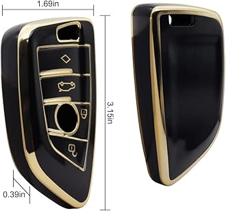 Elegananccy for BMW Key fob Cover, Soft Full Protection Key Case Shell for BMW 2 5 6 7 Series X1 X2 X3 X5 X6 X7 Premium Anti-dust Anti-Break Protection (Black)