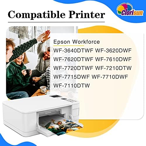 Clorisun 27XL Ink Cartridges for Epson 27XL 27 XL Ink for Epson WF-7710 WF7710 WF-7710DWF WF-3620 WF3620 WF-7610 WF7610 WF-7620 WF-7715 WF-7210 WF-3640 WF3640 WF-7110 Black Cyan Magenta Yellow(5 Pack)