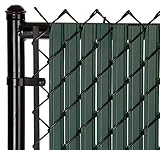 Proudly Made in The USA! - SoliTube Slat Privacy Inserts for Chain-Link Fence, Double-Wall Vertical Bottom-Locking Slats with Wings (4ft, Green)