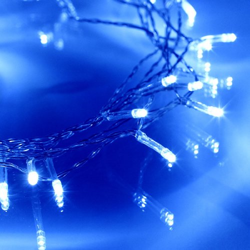 JnDee Battery Operated 13feet 4M 40LED Christmas Fairy Lights String. Featured with Steady On & Flash Function (Blue)