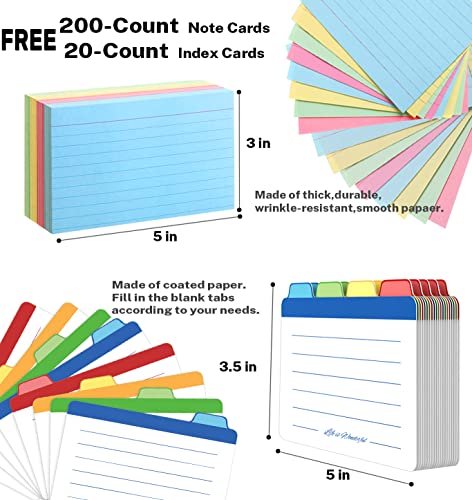 Neando 3x5 Index Card Organizer Box with Lid – Acacia Wood Note Card Holder with 200 Cards & 20 Dividers, Holds 600 Cards, 4 Compartments, Magnetic Closure – Desktop Storage for Study, Office, Recipes by Neando - Image 3