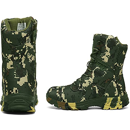 hongrenamz Hiking Boots Mens Trekking Shoes Climbing Shoes Outdoor High Top Lace-Up Backpacking Biking Sports Boots Green-EU42/US8.52