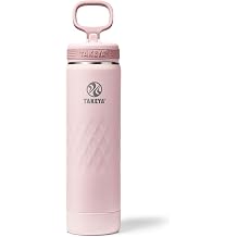 Takeya Sport Insulated Water Bottle with Straw Lid 22 oz, Peony - Triple Wall, Leakproof, Stainless Steel Water Bottle for Gym & Outdoor Use