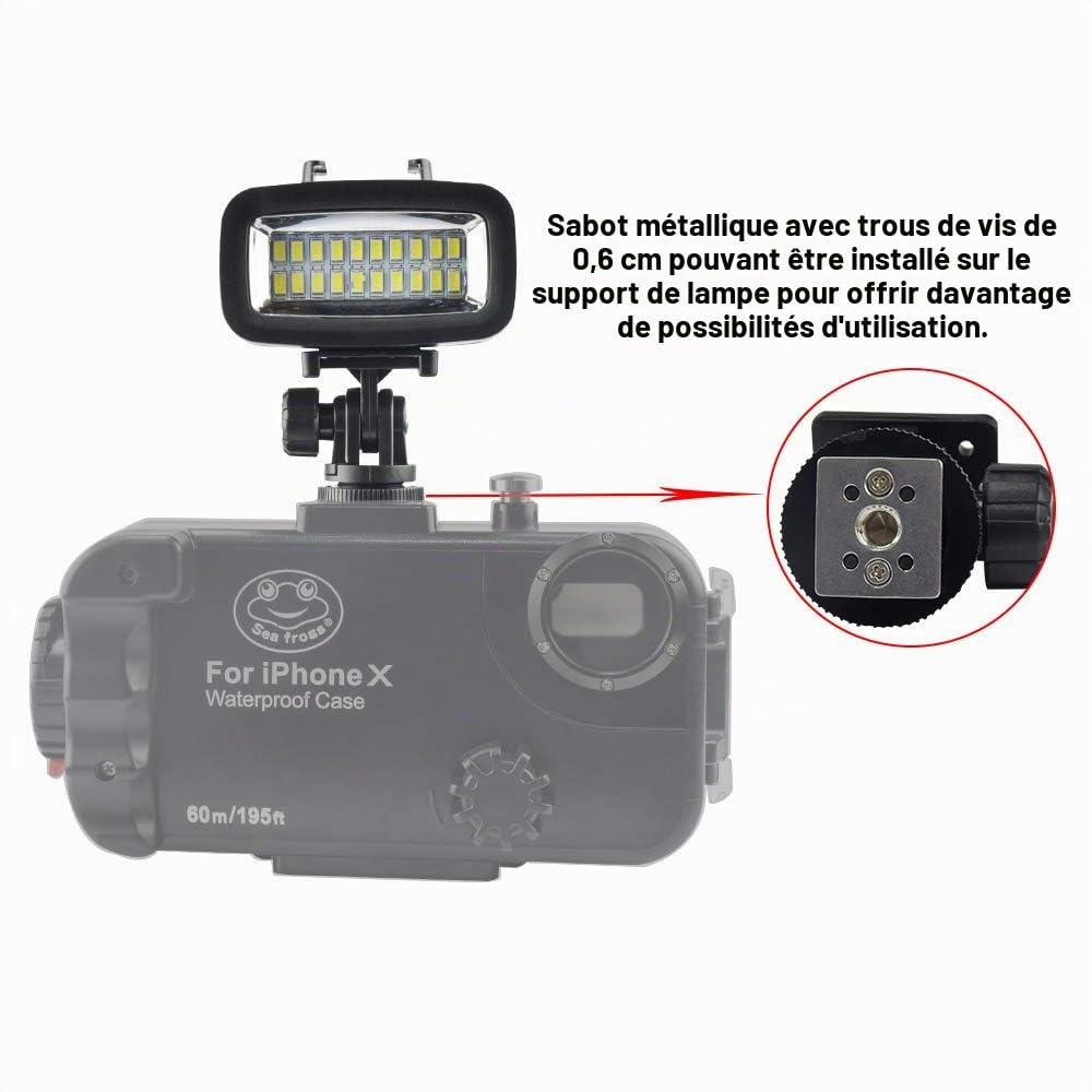 Sea frogs Sl-100 700lm plongée vidéo Collision lumière LED Lampe