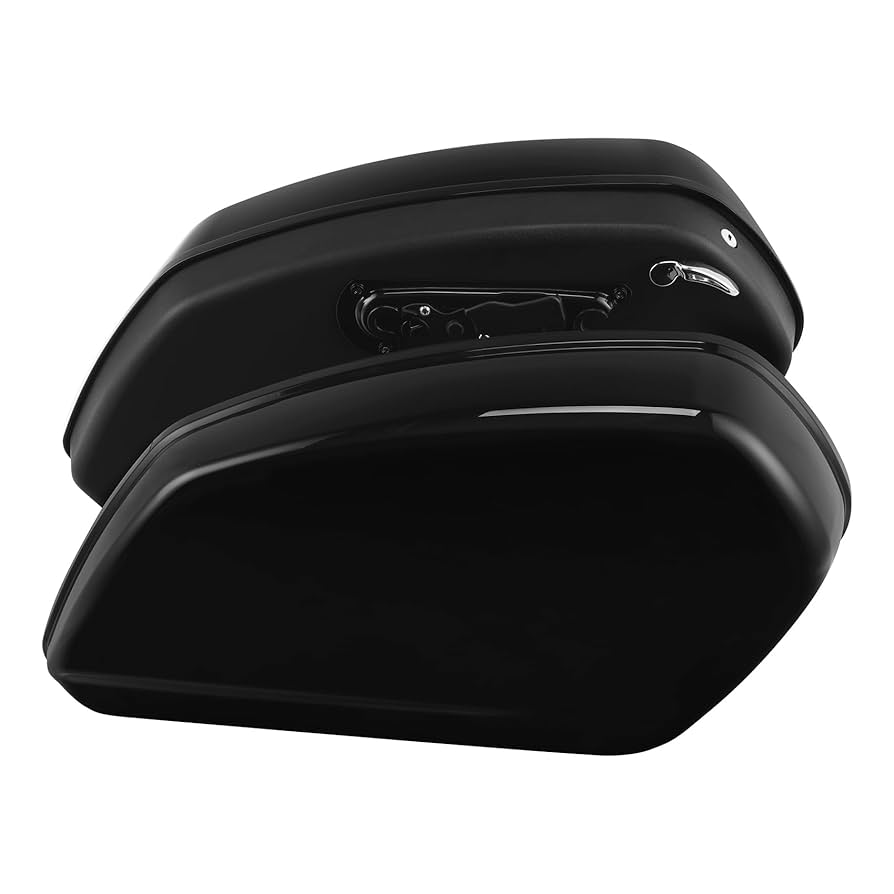 Amazon.com: TCT-MOTORPARTS Gloss Black Hard Saddlebag Saddle