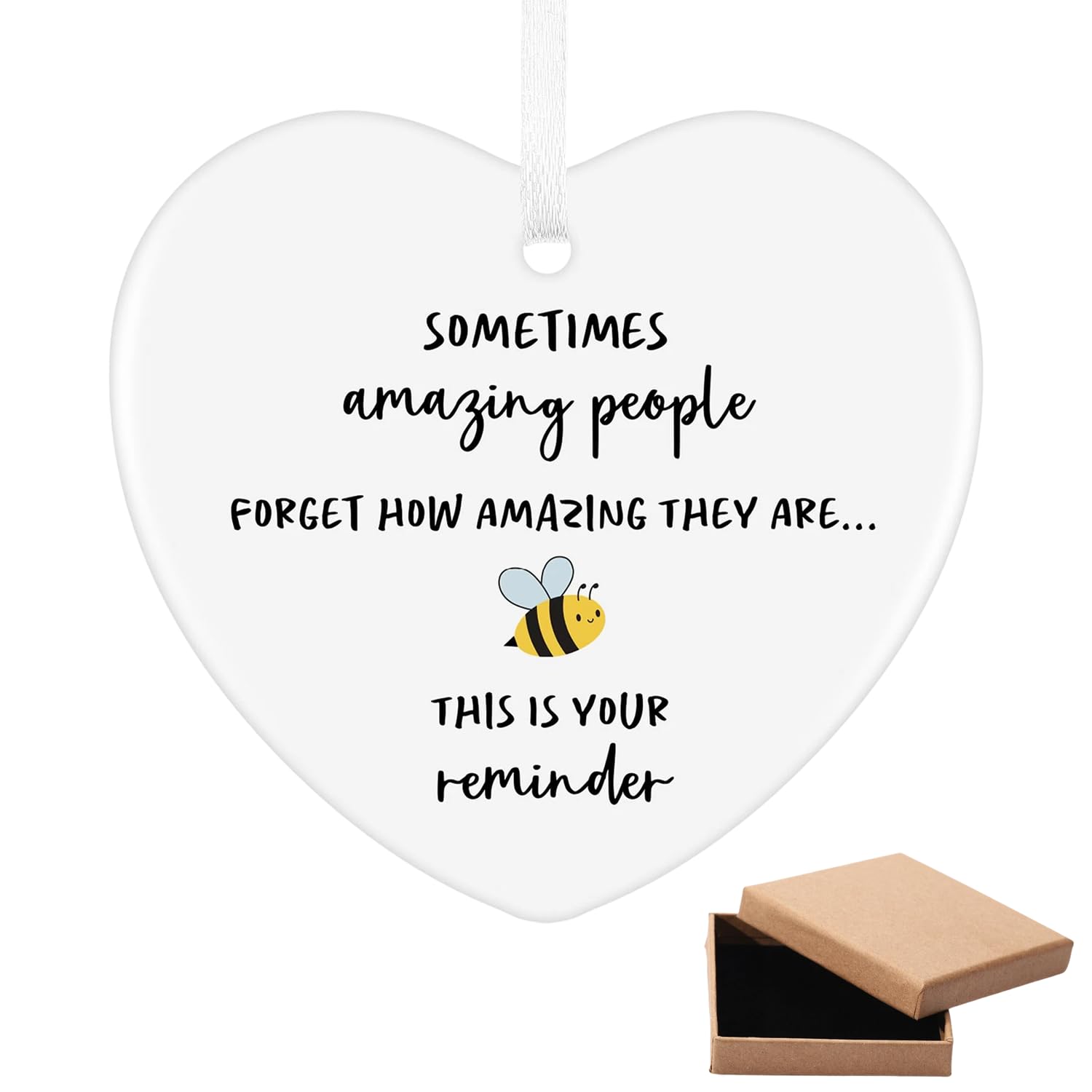 Ceramic Thank You Gift, Rainbow Ceramic Keepsake Heart Gifts, Thank You Keepsake Gift Sentimental Gifts with Box, for Mentor Friend Family Colleague (E)