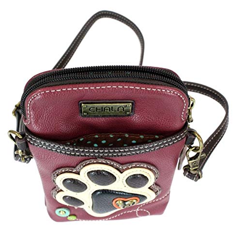 CHALA Paw Print Collection Cellphone Cross Body Bag (Maroon L 5 x H 7.5 x W 1)4