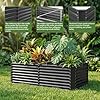 Land Guard 2 Pack 632 ft Galvanized Metal Raised Garden Bed, 2FT Deep Root Elevated Planter Box Steel Large Vegetable Flower Bed Kit, Gray
