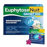 EuphytoseNuit® - Complément alimentaire sommeil adulte - Mélatonine 1 mg - Endormissement rapide - 20 Sachets à infuser Feuille d'Oranger + 2 Gommes Myrtille - Fabriqué en Europe