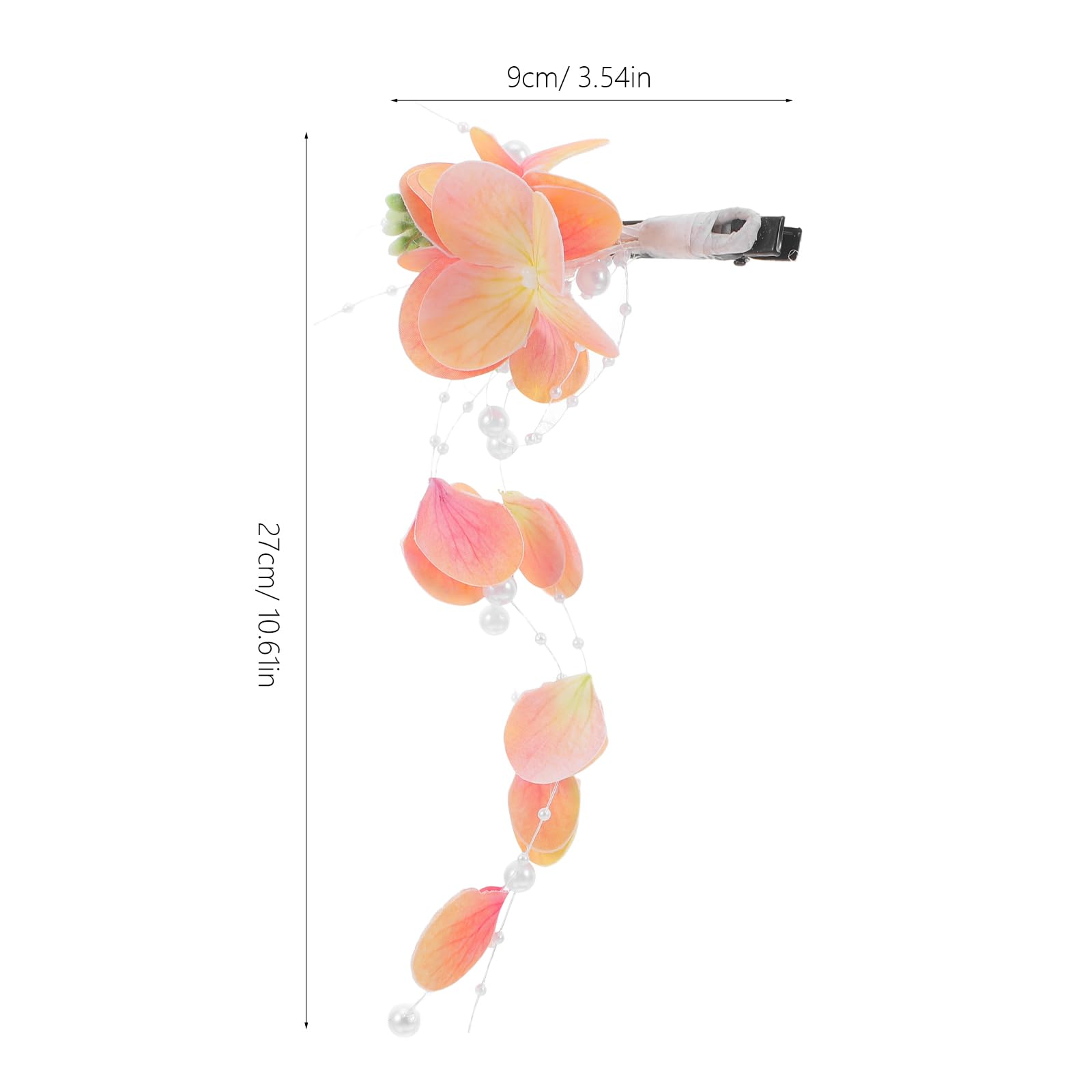 LUOZZY Artificial Floral Barrette with Petal Fringe for Women Wedding Vacation Beach Party Styling Thin Thick Hair
