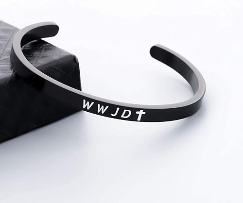 Miniatura 5 de WUSUANED Joyería religiosa WWJD Cruz Brazalete Brazalete Brazalete Primera Comunión Regalo