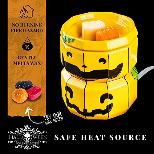 Halloween Forevermore Jack-O-Lantern Ceramic Wax Warmer | Flameless & Easy To Clean | Handcrafted Horror-Style Character Aromatherapy Candle Warmers #TOP2