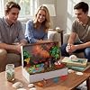 Kit de diorama de dinosaurios Teyva Daily 48 piezas para proyecto de hábitat | Incluye figuras de dinosaurios, huevos, volcán y árboles artificiales con vitrina para manualidades y regalos 8