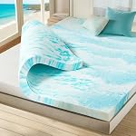 Sweetcrispy Jumeau XL Matelas en mousse de mémoire Topper, 3 Toppers de lit infusés en gel épais de pouce pour jumelles XL Lit de taille, Pads de matelas doux respirant pour canapé-lit, RV, Campeur bleu