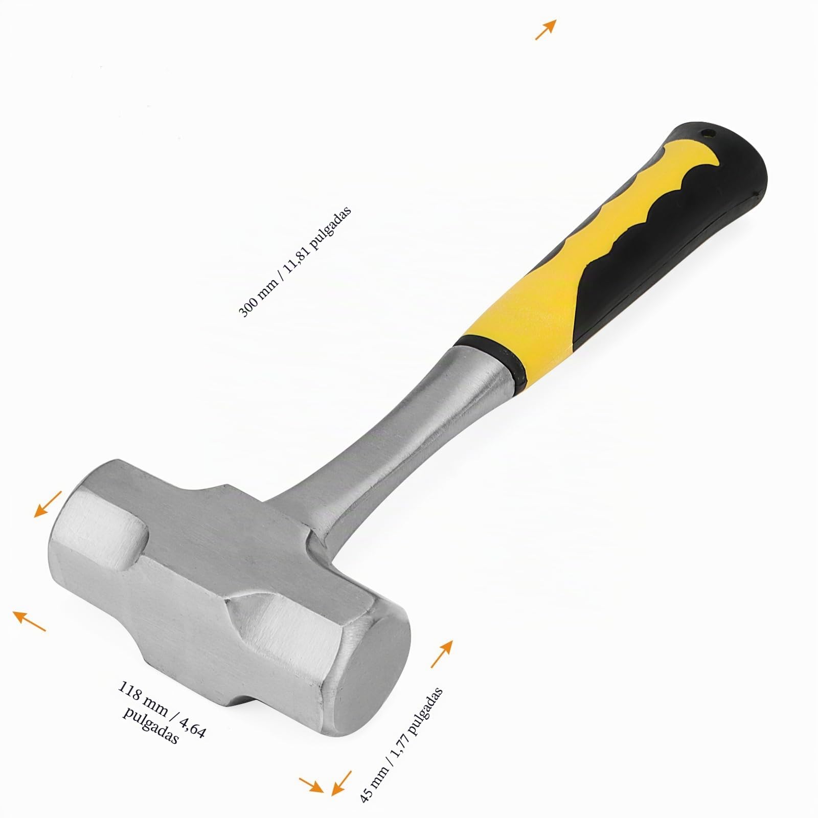 MUKCHAP Martillo de palo de 2 kg, martillo de perforación con mango de fibra de vidrio para jardinería, camping, roca