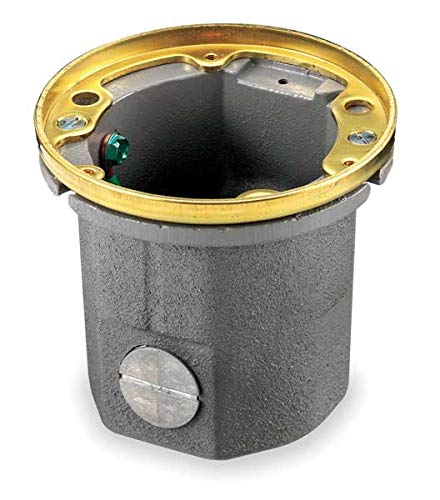 Floor Box, Cast Iron, Round, 18.5 cu. in.