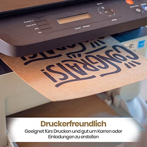 Paper Ease Kraftpapier A4 260g – 21 x 29,7 cm, 50 Stück – Naturkartonpapier im exakten DIN-Format – perfekt zum Bemalen, Bedrucken, Basteln & Vintage Style Hochzeitsgeschenke… (Kraftpapier)