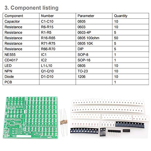 Diy Soldering Kit, Icstation 1.5Mm Smd Smt Components Solder Practice Kit Soldering Practice Project Electronics For School Students Stem Learning Project #TOP2