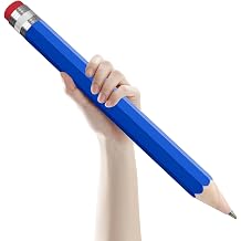 Wooden Giant Jumbo Pencil for Prop Gifts Decor 14 Inch Funny Big Novelty Pencil with Cap Blue