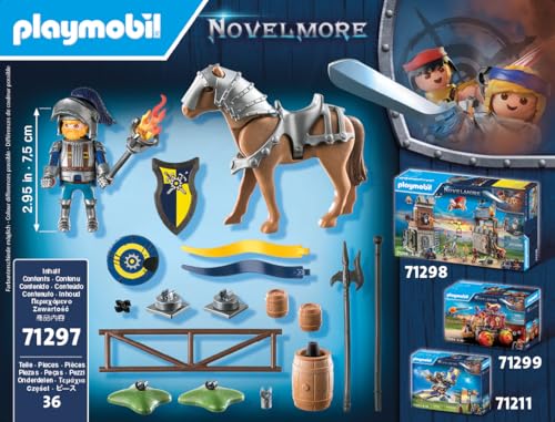 Playmobil 71297 Chevalier Novelmore et Accessoires d'entrainement - Plongez dans Une Aventure chevaleresque avec Arme et cibles - Chevalier - Histoire & Imaginaire - Dès 4 Ans