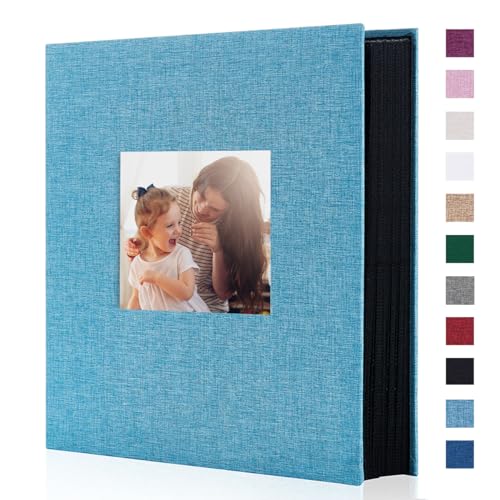 Miaikoe Photo Album 6x4 400 Pockets Slip in Large Capacity Album for Family Wedding Anniversary Linen Album Book Holds 400 Vertical 10x15cm Photos(400 Pockets