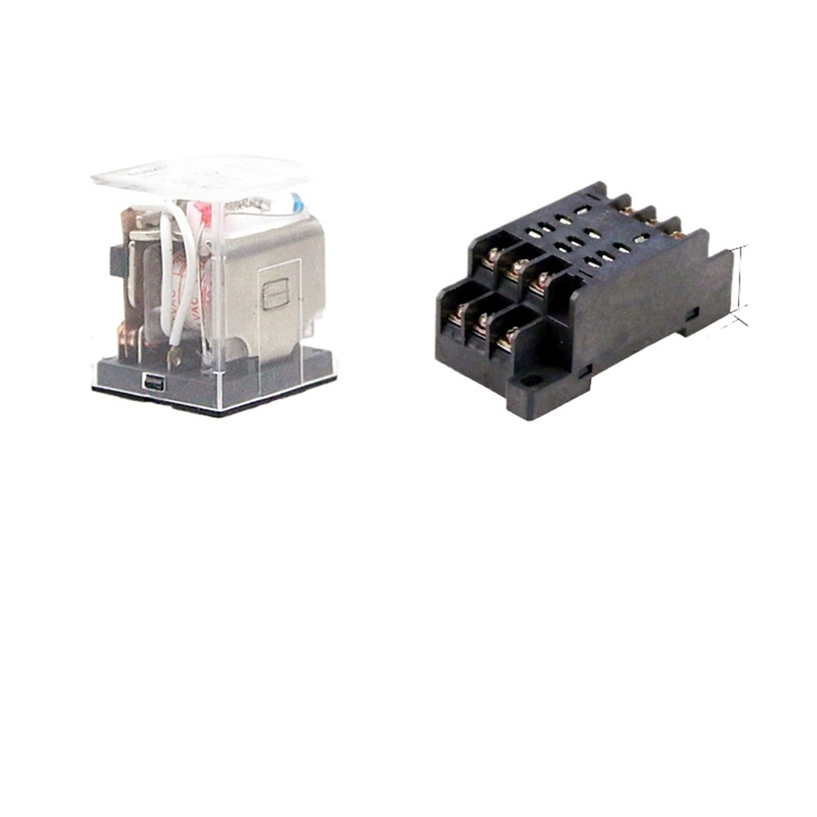 1 relé intermedio electromagnético general de bobina pequeña con base de zócalo LY3NJ HH63P CA 220 V 12/24 V 10 A 250 V contacto plateado(AC220V)