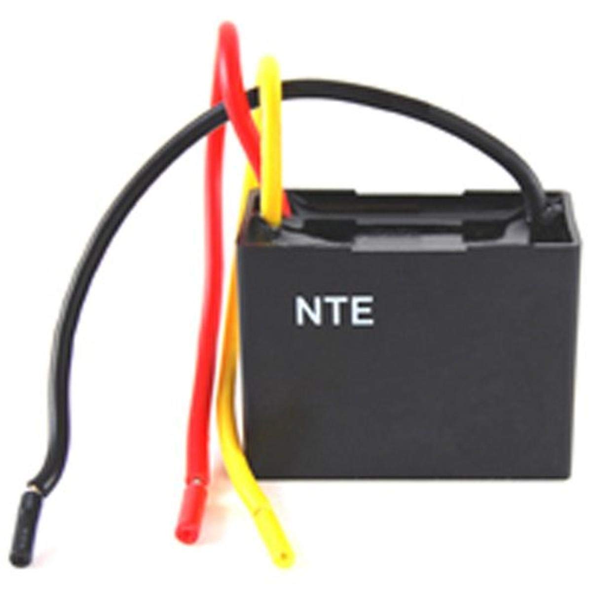 NTE Electronics CFC-5/8.2 Series CFC Polyester Ceiling Fan Capacitor, 3 Wire, 125/250 VAC, 5/8.2 Μf Capacitance
