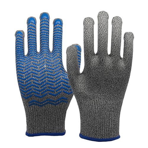 Zeiwohndc 1 paio di guanti professionali a prova di taglio per migliorare la presa in silicone texture per la lavorazione dei frutti di mare uso industriale guanti antiscivolo resistenti al taglio con